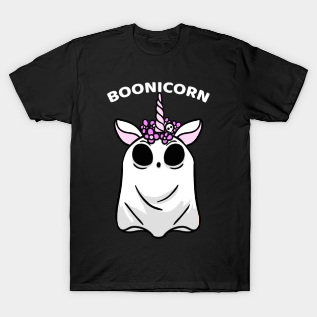 Halloween Boonicorn Ghost Unicorn Funny Gift T-Shirt by Xizin Gao